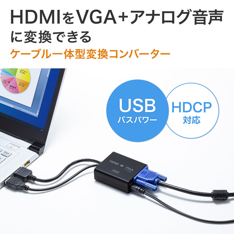 HDMI信号VGA変換コンバーターHDMI信号をミニD-sub15pinアナログ信号