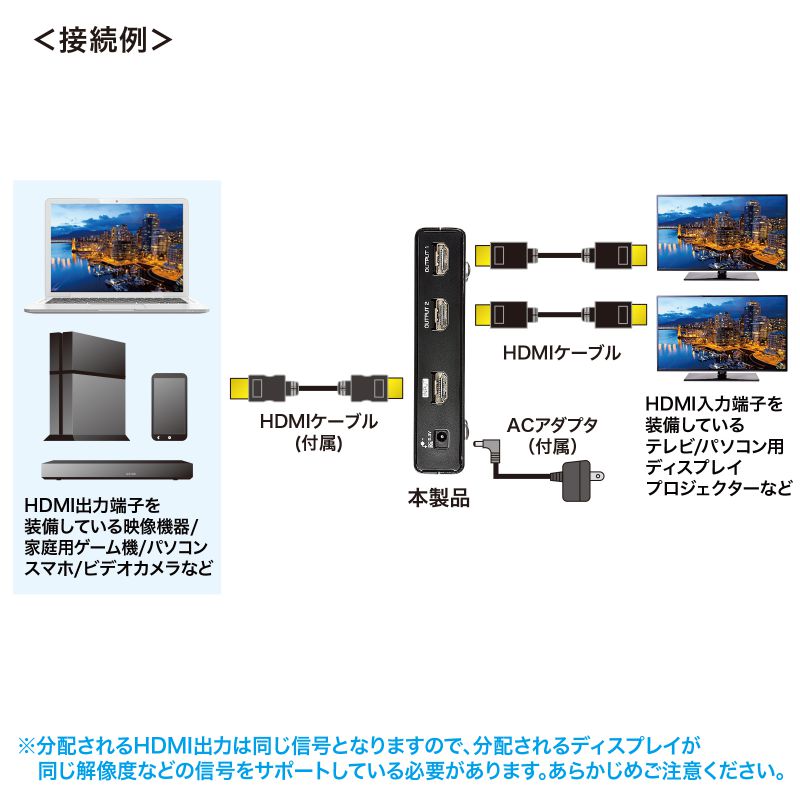 4K2K対応HDMI分配器（2分配）｜サンプル無料貸出対応 VGA-UHDSP2 