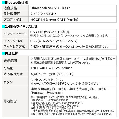 CX}EX Bluetooth 2.4GHz Ή }`yAO 3ڑ  GSm~NX USB A Type-C V[o[ 5{^ ߂ i É dr