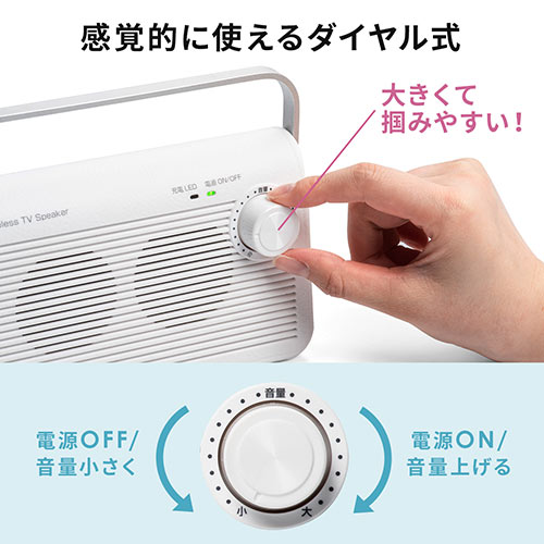 テレビスピーカー（ワイヤレス・テレビ用・手元スピーカー・充電