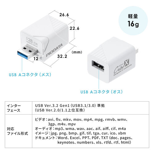 iPhone iPad バックアップ USBメモリ MFi認証  USB3.2 Gen1(USB3.1/3.0) iPhone13/Pro/Pro Max/mini対応